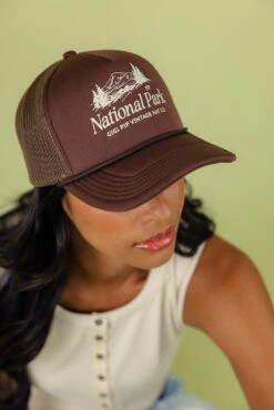 Retro National Park Foam Trucker Hat - Breathable Mesh Snapback -ROOLEE FASHION SHOP 028A5419