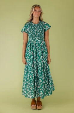 Falling In Love Smocked Tiered Maxi Dress -ROOLEE FASHION SHOP 028A5425