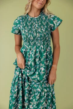 Falling In Love Smocked Tiered Maxi Dress -ROOLEE FASHION SHOP 028A5431