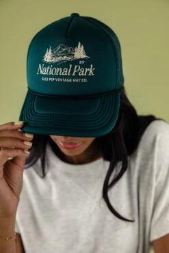 Retro National Park Foam Trucker Hat - Breathable Mesh Snapback -ROOLEE FASHION SHOP 028A5696