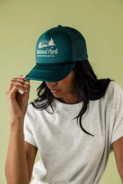 Retro National Park Foam Trucker Hat - Breathable Mesh Snapback -ROOLEE FASHION SHOP 028A5699