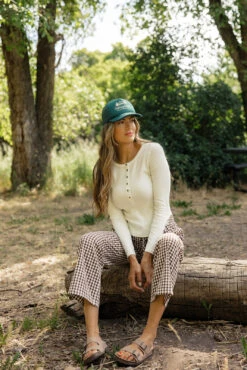 Ribbed Long Sleeve Henley Top - Women's Button Front Slim Fit Shirt -ROOLEE FASHION SHOP 028A5728 4abbdcc6 f47a 4c54 921b 5aa0c468f612