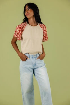 Blooming Flutter Sleeve Blouse - Elegant Floral Accent Top -ROOLEE FASHION SHOP 028A5856