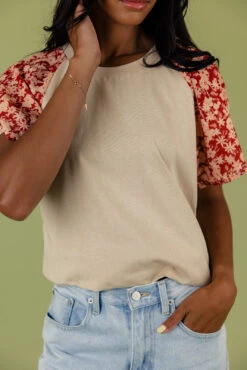 Blooming Flutter Sleeve Blouse - Elegant Floral Accent Top -ROOLEE FASHION SHOP 028A5858