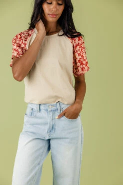 Blooming Flutter Sleeve Blouse - Elegant Floral Accent Top