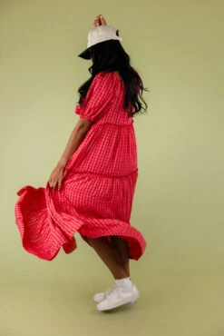 Gingham Tiered Maxi Dress with Puff Sleeves - Audie -ROOLEE FASHION SHOP 028A6077 fa5e8752 1762 444a b51c d68d4c1c5b53