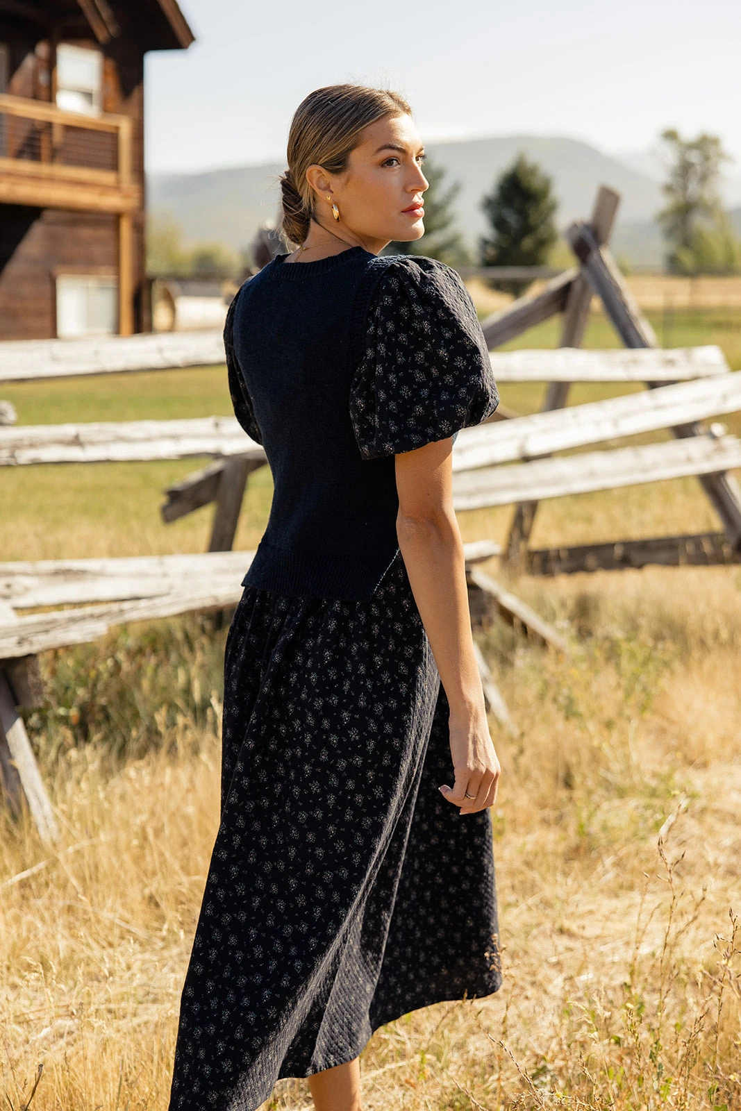 Puff Sleeve Sweater Vest Dress - The Aviva Layered Combo 7 Puff Sleeve Sweater Vest Dress - The Aviva Layered Combo - Image 5