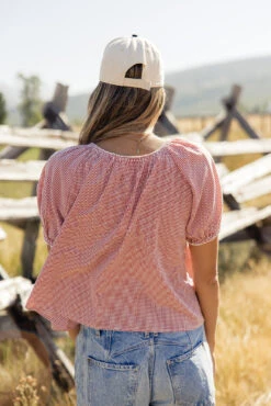 Long Stem Roses Button Down Blouse -ROOLEE FASHION SHOP 028A6258