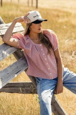 Long Stem Roses Button Down Blouse -ROOLEE FASHION SHOP 028A6281