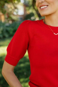 Strong and Wild Puff Sleeve Short Sleeve Sweater -ROOLEE FASHION SHOP 028A6988