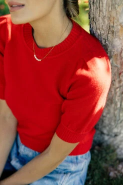 Strong and Wild Puff Sleeve Short Sleeve Sweater -ROOLEE FASHION SHOP 028A7007