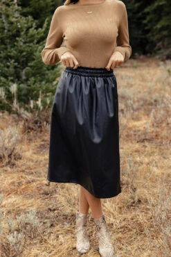 Dancing In The Moonlight Vegan Leather Paper Bag Waist Skirt