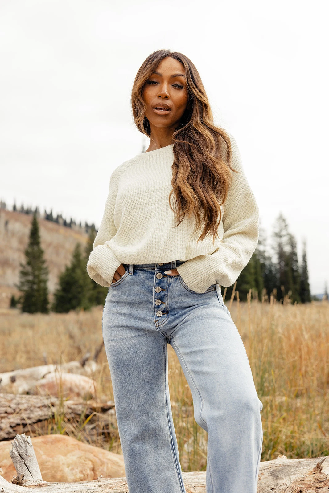 Cropped Waffle Knit Raglan Sweater 12 Cropped Waffle Knit Raglan Sweater - Image 10