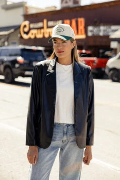 Leather Blazer for Women - Uptown Chic Single Button Jacket 13 Leather Blazer for Women - Uptown Chic Single Button Jacket -ROOLEE FASHION SHOP 028A7171