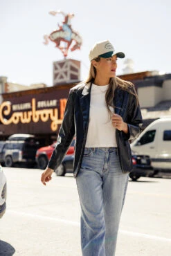 Leather Blazer for Women - Uptown Chic Single Button Jacket