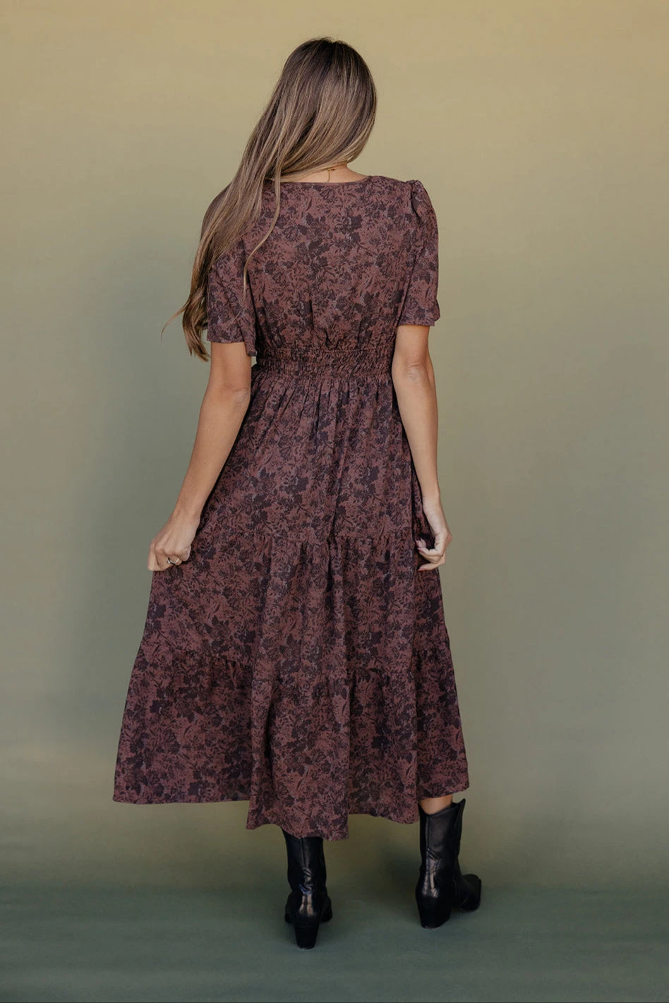 Autumn Whispers Midi Dress - Romantic Floral Fall Fashion 6 Autumn Whispers Midi Dress - Romantic Floral Fall Fashion - Image 4