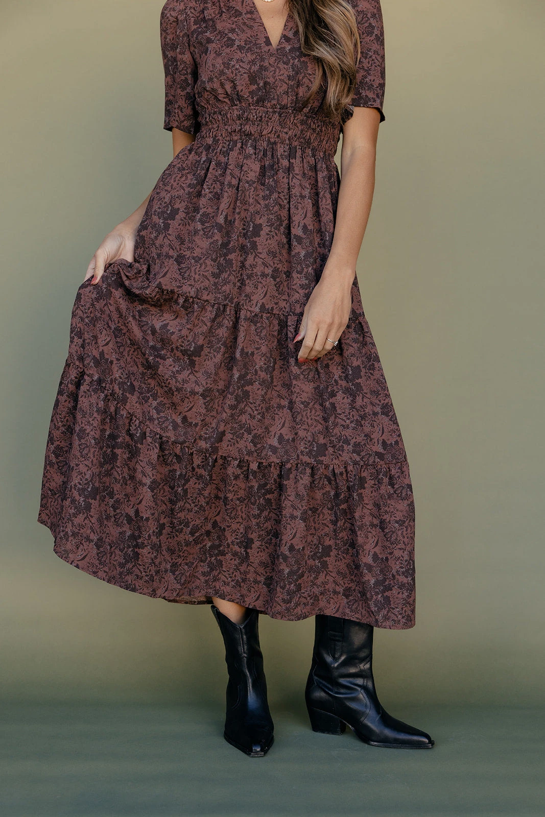 Autumn Whispers Midi Dress - Romantic Floral Fall Fashion 7 Autumn Whispers Midi Dress - Romantic Floral Fall Fashion - Image 5