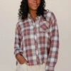 Be Cool Harvest Rose Plaid Button Down Shirt 1 Be Cool Harvest Rose Plaid Button Down Shirt -ROOLEE FASHION SHOP 028A7419