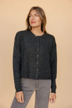 Women's Soft Open Front Black Cardigan - Lightweight Layering Essential -ROOLEE FASHION SHOP 028A7516