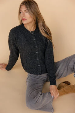 Women's Soft Open Front Black Cardigan - Lightweight Layering Essential -ROOLEE FASHION SHOP 028A7544