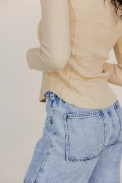 Yellow Ribbed Knit Long Sleeve Top with Snap Buttons -ROOLEE FASHION SHOP 028A7600