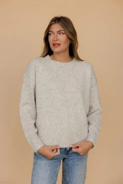 Oversized Oatmeal Speckled Knit Sweater - Harvest Lane -ROOLEE FASHION SHOP 028A7615