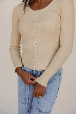 Yellow Ribbed Knit Long Sleeve Top with Snap Buttons -ROOLEE FASHION SHOP 028A7627 d8bfe9f5 d3fd 4604 af2f 1ce48e95d391