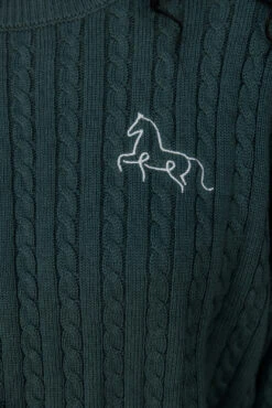 The Stables Forest Green Cable Knit Sweater -ROOLEE FASHION SHOP 028A7635