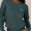 The Stables Forest Green Cable Knit Sweater 2 The Stables Forest Green Cable Knit Sweater -ROOLEE FASHION SHOP 028A7671
