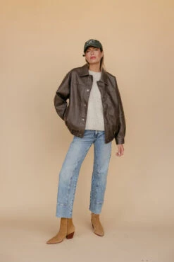 Retro Rhythm Relaxed Vegan Leather Jacket - Vintage Edge Outerwear -ROOLEE FASHION SHOP 028A7677 d8c9202e 7fb0 4b22 8e3b 9abf9b29b32e