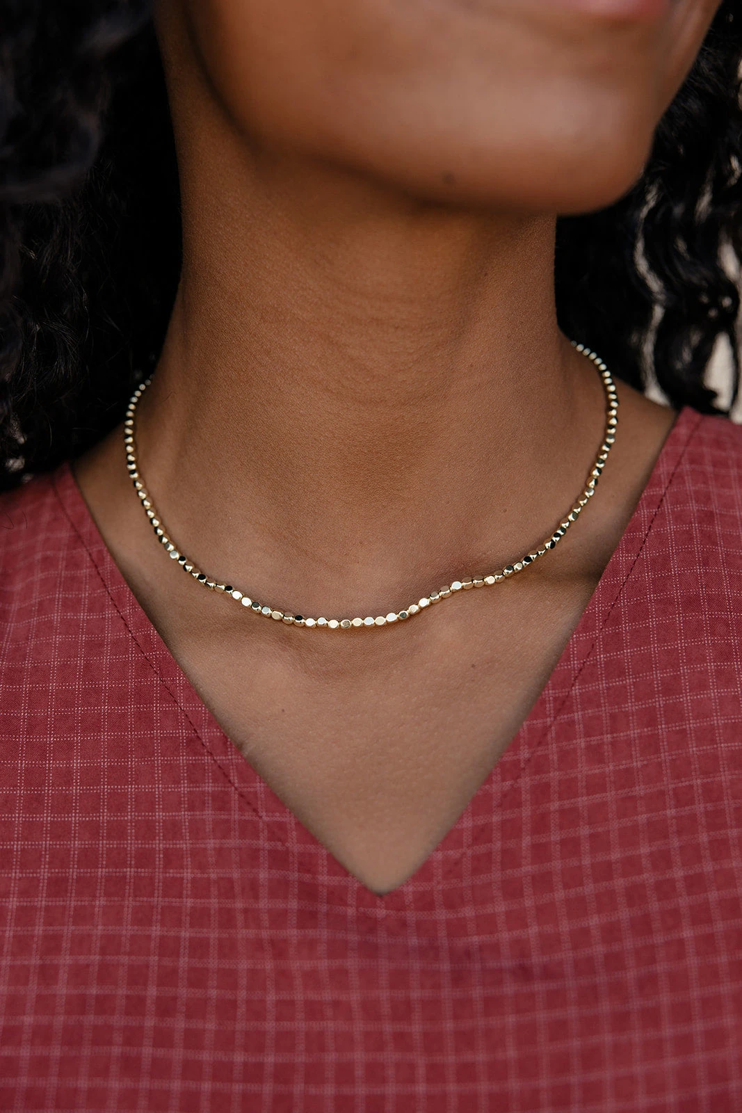 Gold Beaded Necklace - Solstice Glow Delicate Gold Plated Jewelry 3 Gold Beaded Necklace - Solstice Glow Delicate Gold Plated Jewelry