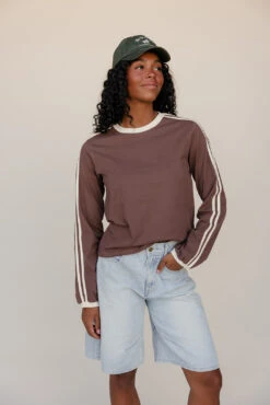 Double Dash Sporty Brown Long Sleeve Tee - Lightweight Relaxed Fit 14 Double Dash Sporty Brown Long Sleeve Tee - Lightweight Relaxed Fit -ROOLEE FASHION SHOP 028A7815 09cfb72b 9bf4 4995 a672 8913581e6235