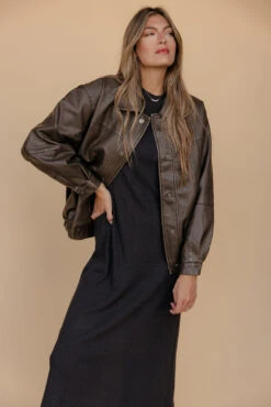 Retro Rhythm Relaxed Vegan Leather Jacket - Vintage Edge Outerwear -ROOLEE FASHION SHOP 028A7820 e1ca8db3 b612 4eea 8a3f 851fcef50572