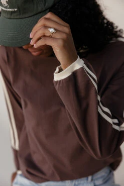 Double Dash Sporty Brown Long Sleeve Tee - Lightweight Relaxed Fit 16 Double Dash Sporty Brown Long Sleeve Tee - Lightweight Relaxed Fit -ROOLEE FASHION SHOP 028A7849