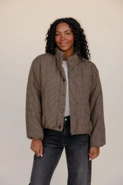 Elmhurst Gingham Puff Coat - Stylish Women's Outerwear -ROOLEE FASHION SHOP 028A7925 a858549b 2579 407f 87bf adefb2052aba