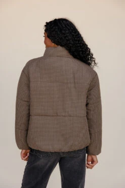 Elmhurst Gingham Puff Coat - Stylish Women's Outerwear -ROOLEE FASHION SHOP 028A7928