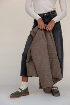 Elmhurst Gingham Puff Coat - Stylish Women's Outerwear -ROOLEE FASHION SHOP 028A7967