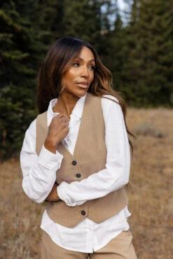 Tailored Pinstripe Vest - Structured Professional Office Waistcoat -ROOLEE FASHION SHOP 028A8141 8c169e51 0d82 49e4 9347 18198236466d