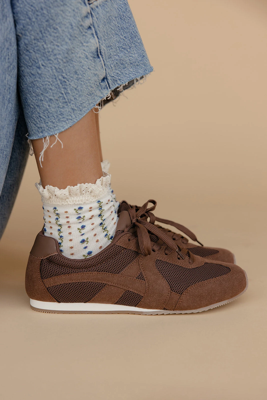 Free People Rosebud Waffle Knit Ankle Socks with Floral Embroidery 3 Free People Rosebud Waffle Knit Ankle Socks with Floral Embroidery
