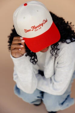 Canvas Trucker Hat - Slow Morning Club Premium Mesh Cap 21 Canvas Trucker Hat - Slow Morning Club Premium Mesh Cap -ROOLEE FASHION SHOP 028A8253