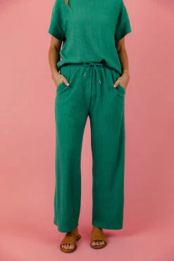 The Iris Textured Wide-Leg Pants with Pockets -ROOLEE FASHION SHOP 028A8476