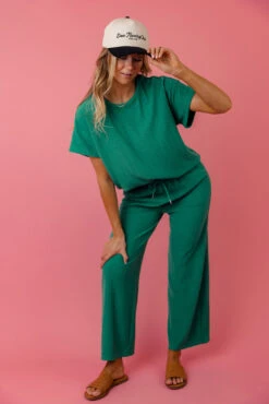 The Iris Textured Wide-Leg Pants with Pockets -ROOLEE FASHION SHOP 028A8483