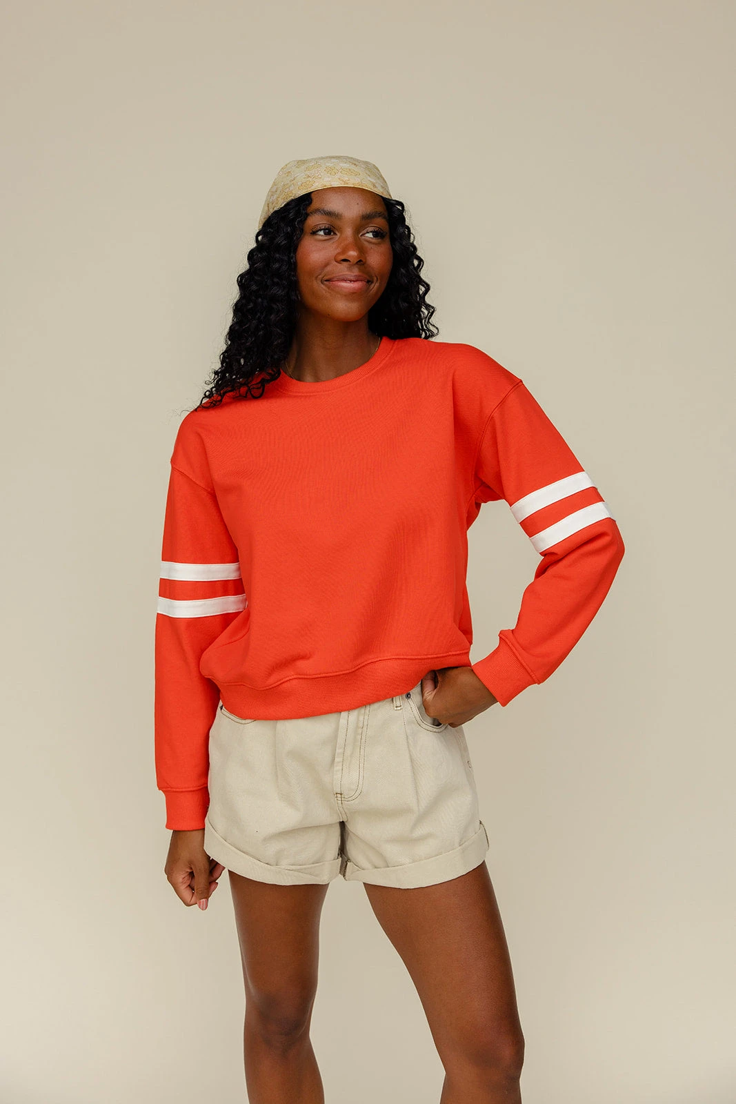 Jump Shot Varsity Pullover: Bold Red Sporty Stripe Sweater 6 Jump Shot Varsity Pullover: Bold Red Sporty Stripe Sweater - Image 4