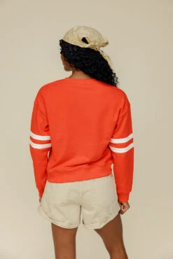 Jump Shot Varsity Pullover: Bold Red Sporty Stripe Sweater 14 Jump Shot Varsity Pullover: Bold Red Sporty Stripe Sweater -ROOLEE FASHION SHOP 028A8856