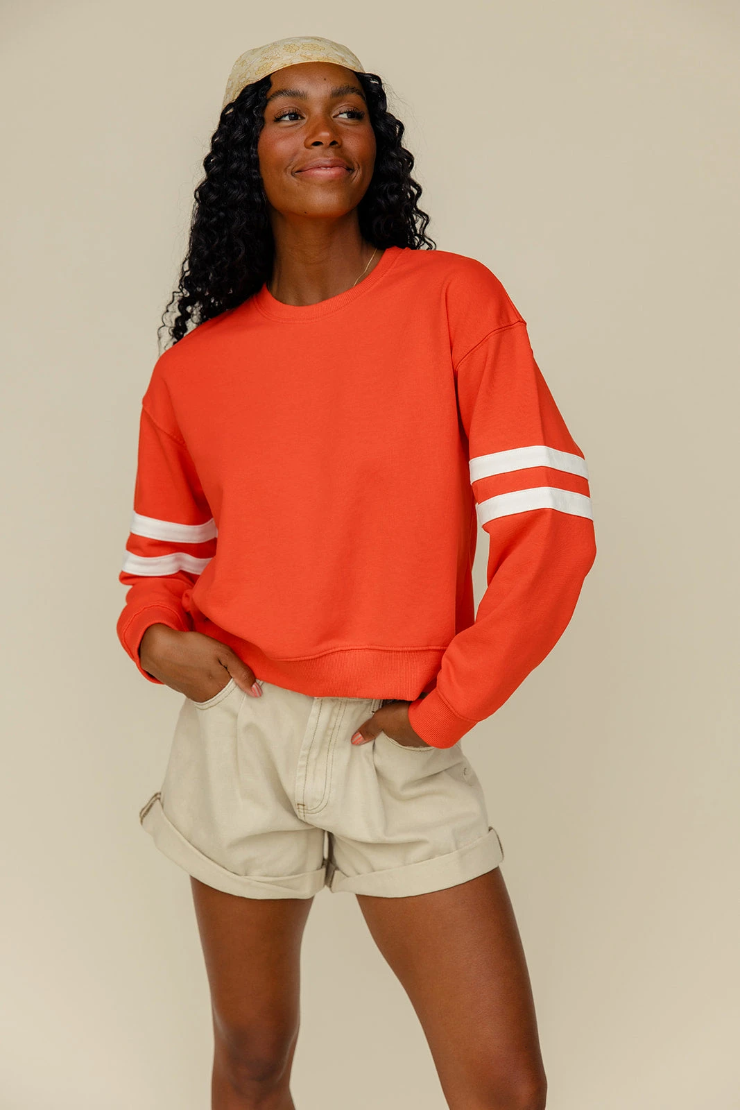 Jump Shot Varsity Pullover: Bold Red Sporty Stripe Sweater 10 Jump Shot Varsity Pullover: Bold Red Sporty Stripe Sweater - Image 8