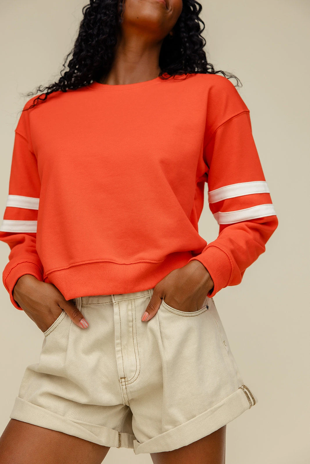 Jump Shot Varsity Pullover: Bold Red Sporty Stripe Sweater 5 Jump Shot Varsity Pullover: Bold Red Sporty Stripe Sweater - Image 3