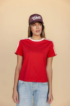 Relaxed Boxy Ringer Tee - Classic Casual Short Sleeve Shirt -ROOLEE FASHION SHOP 028A9297