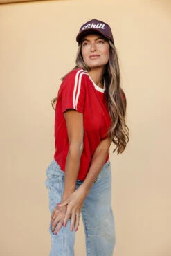 Relaxed Boxy Ringer Tee - Classic Casual Short Sleeve Shirt -ROOLEE FASHION SHOP 028A9311