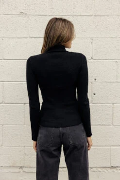 Form-Fitting Turtleneck Sweater - Starry Eyed Long Sleeve Layering Top -ROOLEE FASHION SHOP 028A9899