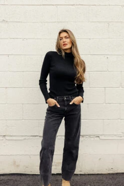 Form-Fitting Turtleneck Sweater - Starry Eyed Long Sleeve Layering Top -ROOLEE FASHION SHOP 028A9901